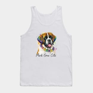 Mardi Gras Cutie Saint Bernard Tank Top